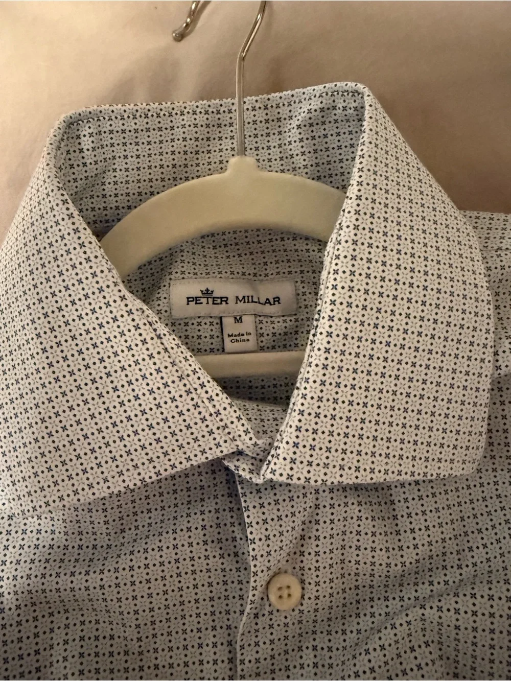 Men's Light Blue Micro-Check Dress Shirt - Brand: Peter Millar